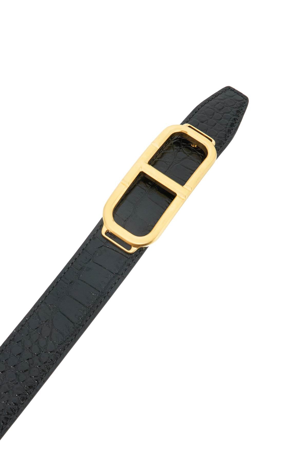 Reversible Belt With T Buckle  - Black