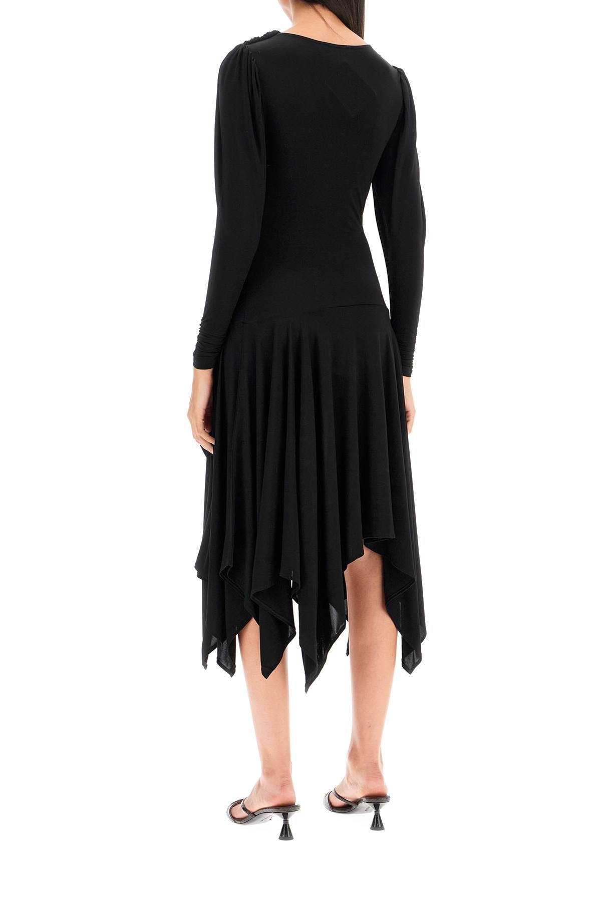 Melinda Draped Mini Dress  - Black