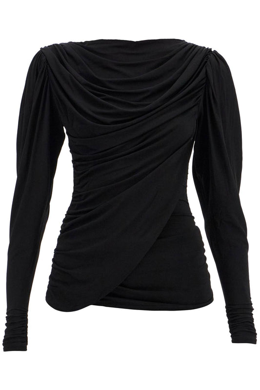 Drapped Blessy Top  - Black