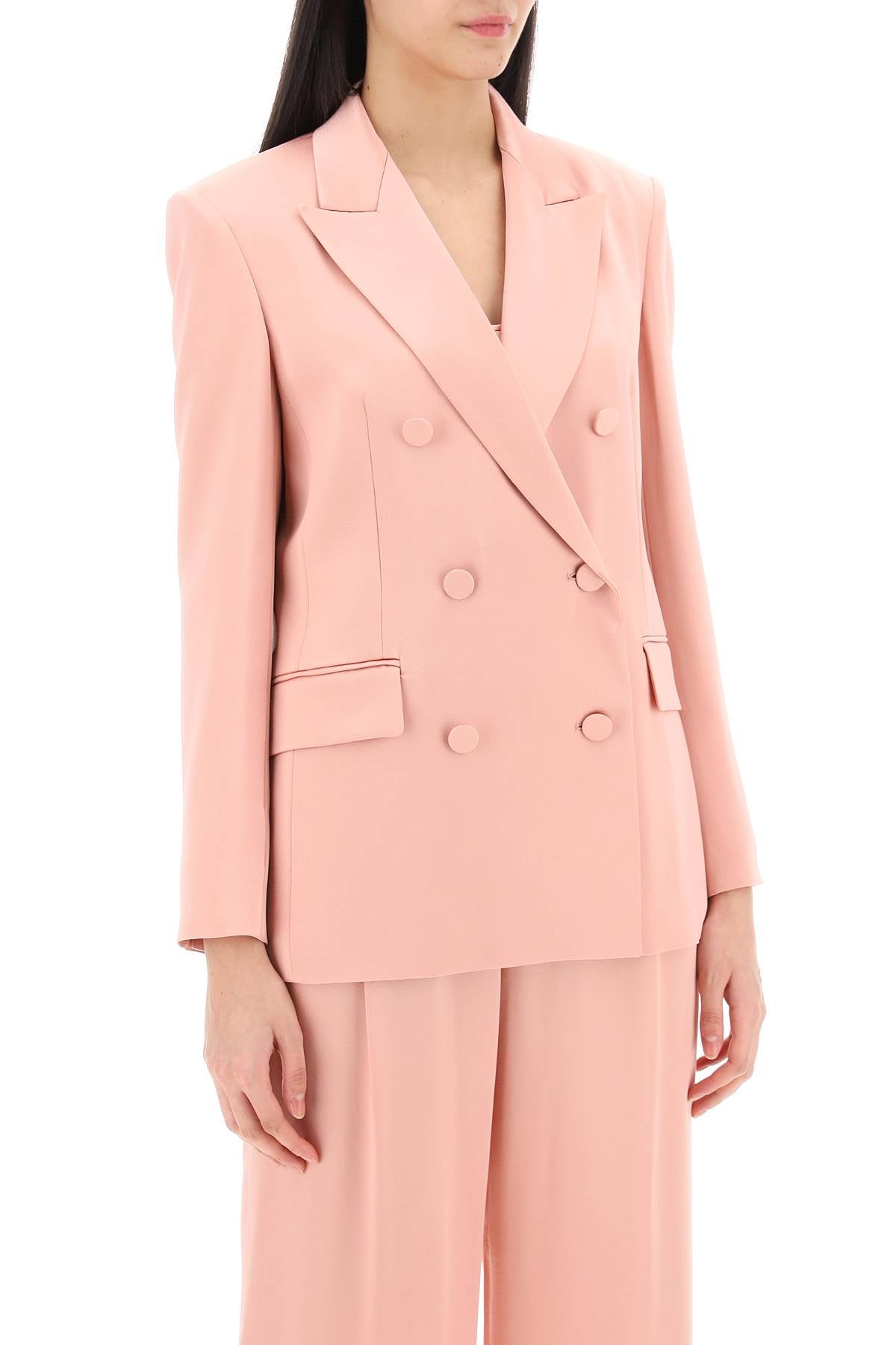 Teiera Satin Double-breasted Blazer  - Pink