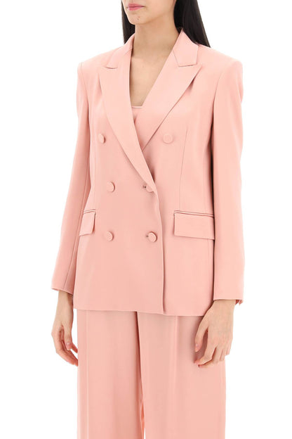 Teiera Satin Double-breasted Blazer  - Pink