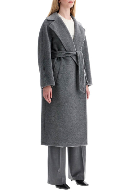 Alpaca And Mohair Robe Coat  - Grey