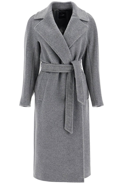 Alpaca And Mohair Robe Coat  - Grey