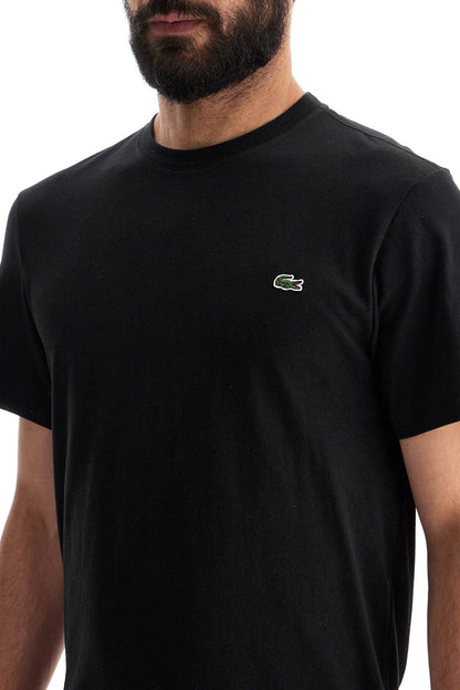 T-shirt With Patch Logo Design  - Black