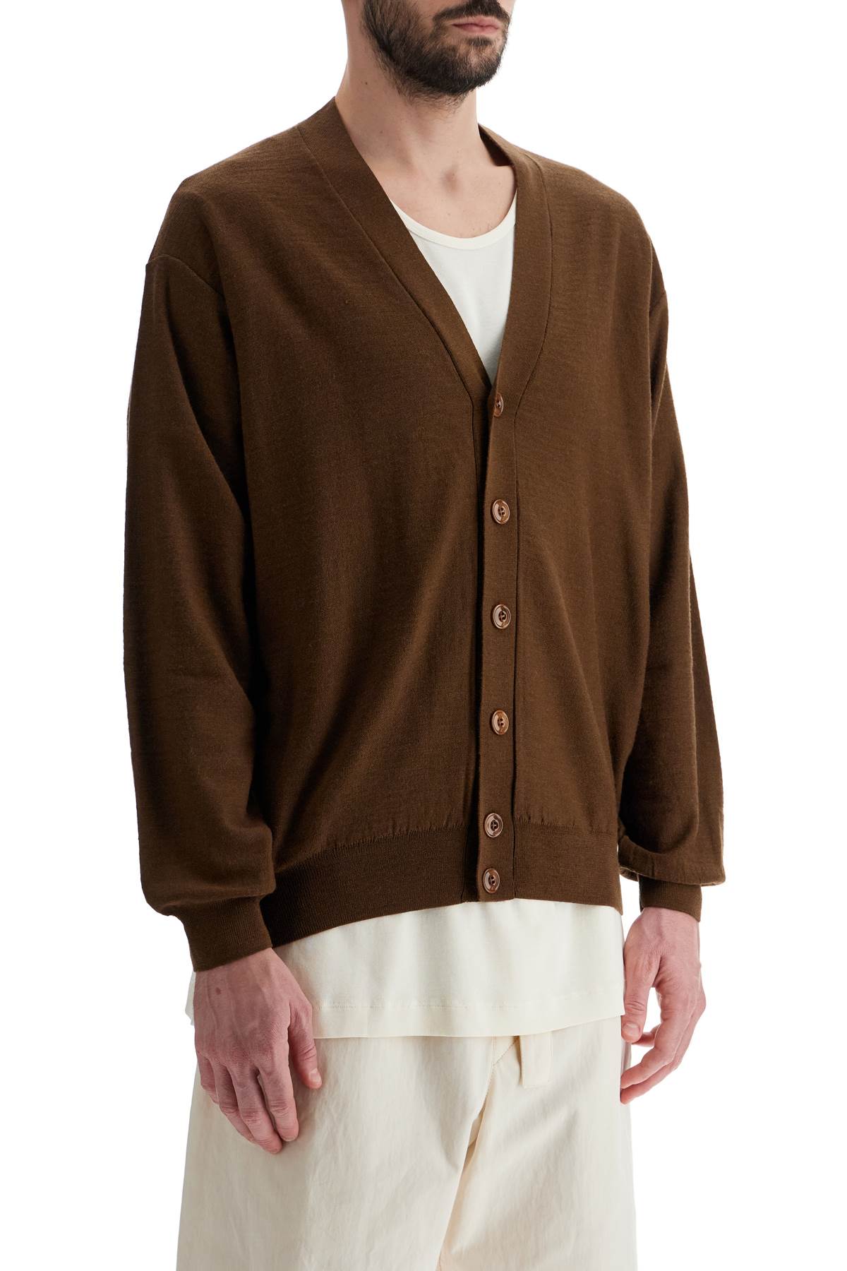 Convertible Wool Cardigan For All  - Brown