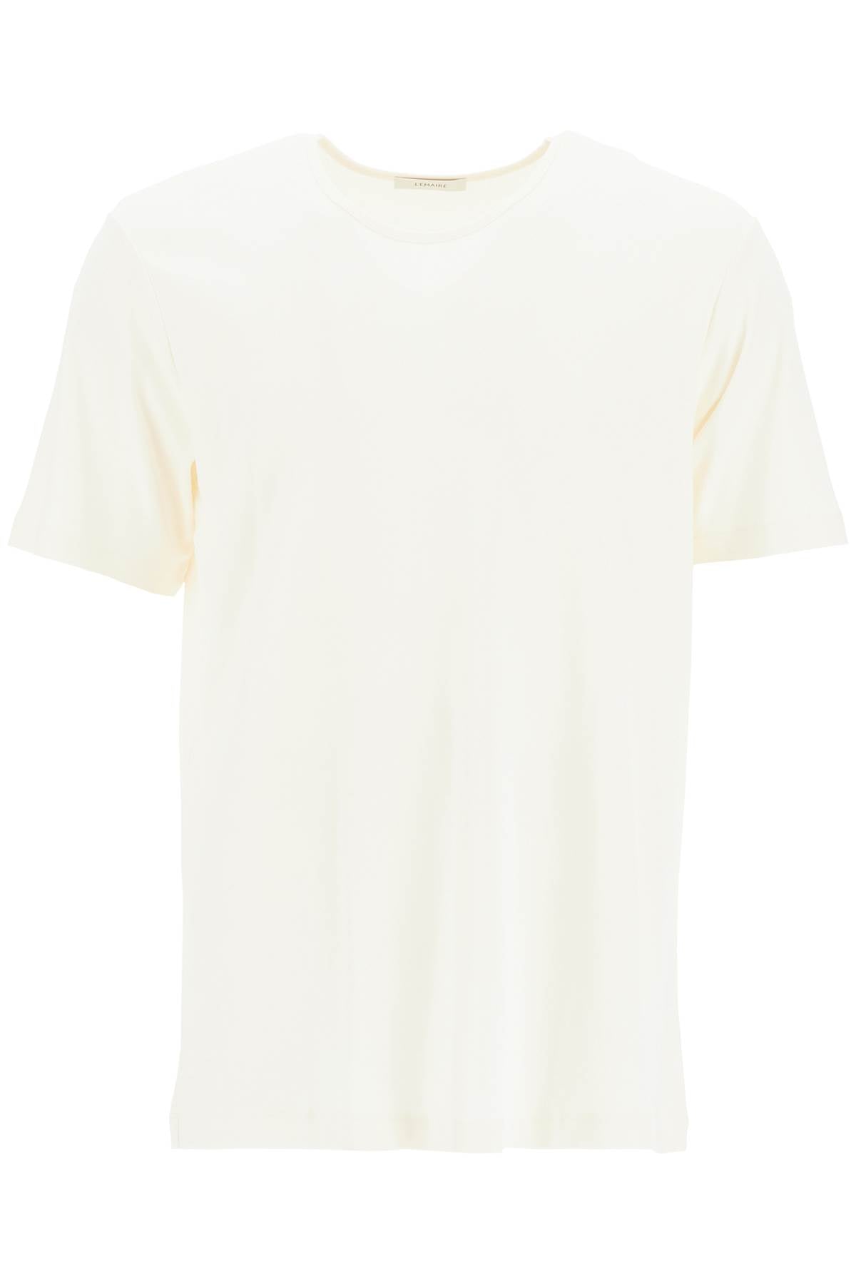 T-shirt With Wide Round Neck  - White