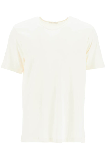 T-shirt With Wide Round Neck  - White