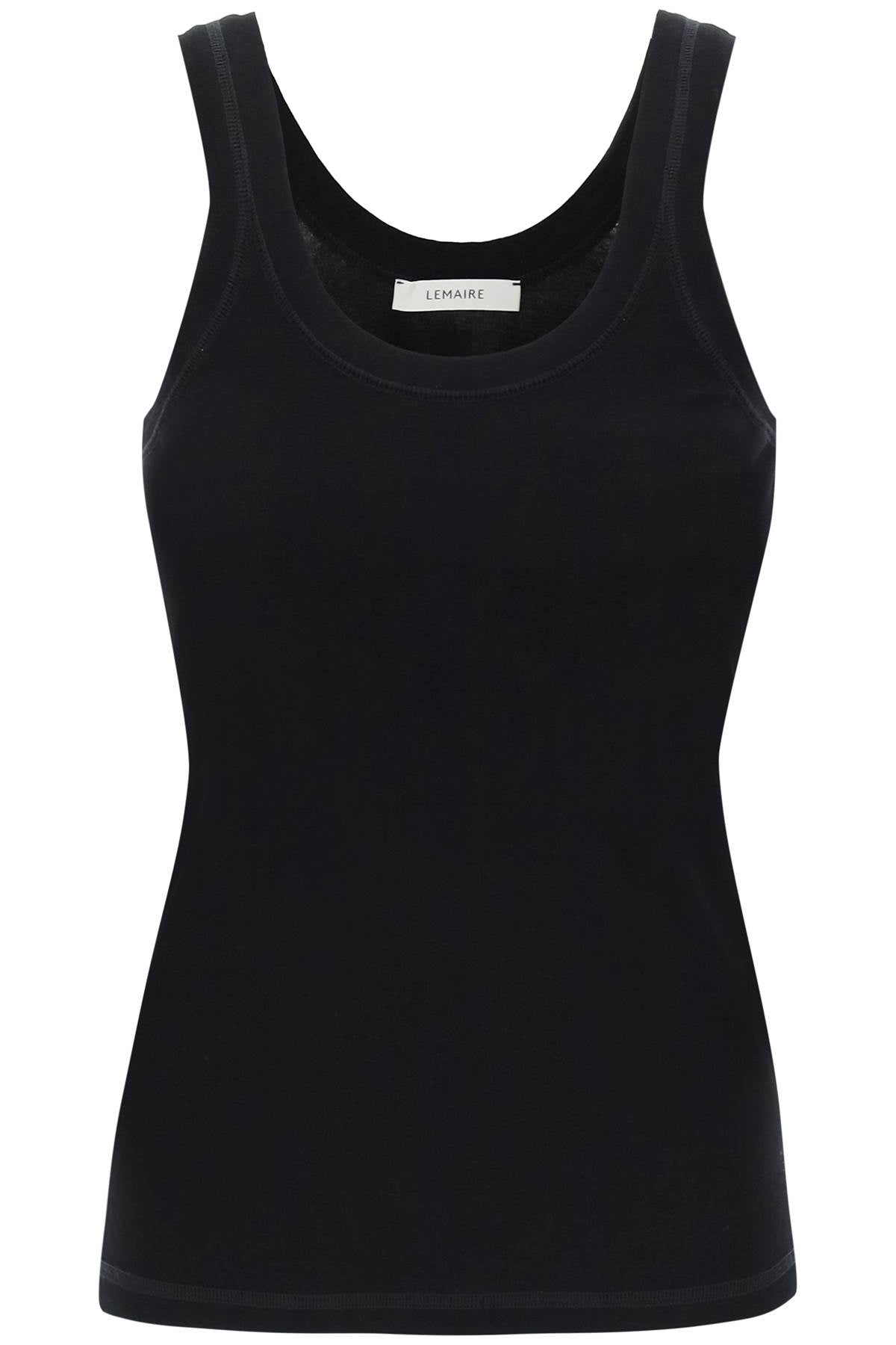 Ribbed Sleeveless Top With  - Black