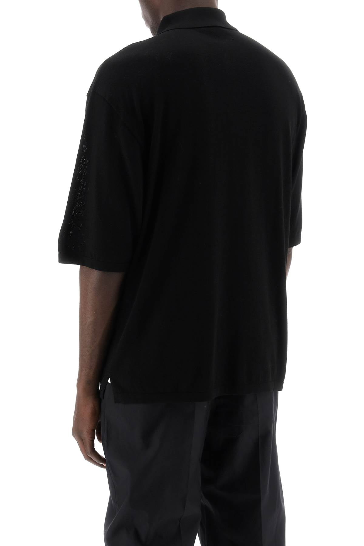 Short-sleeved Knit Shirt For  - Black