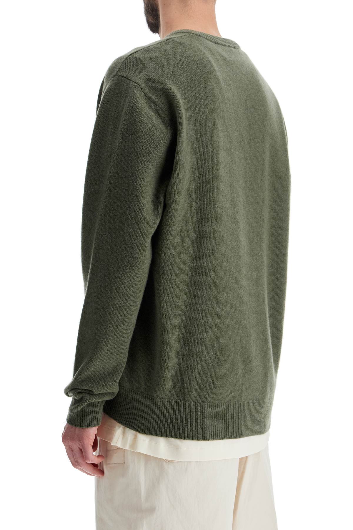 Deep V-neck Pullover Sweater  - Green