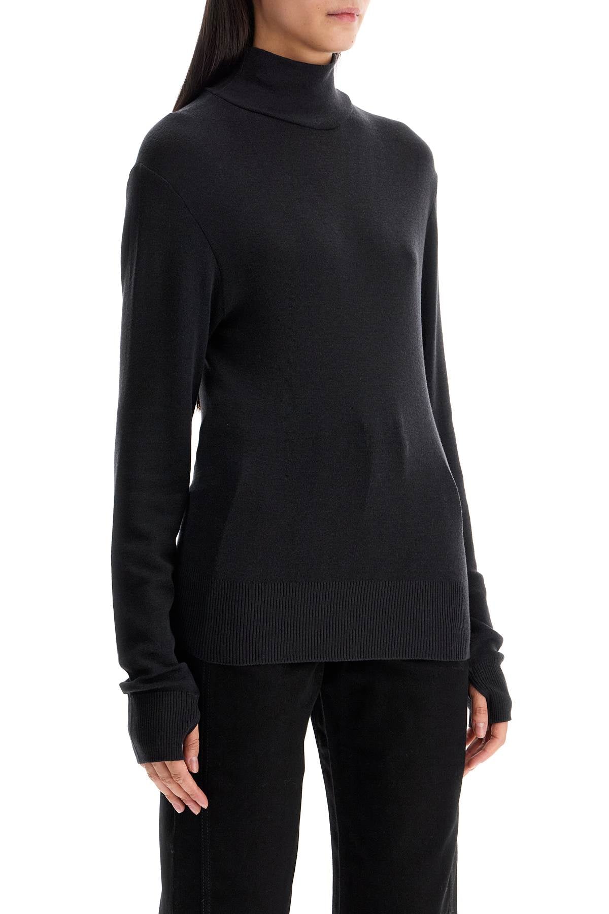 Seamless High-neck Pullover Without  - Grey