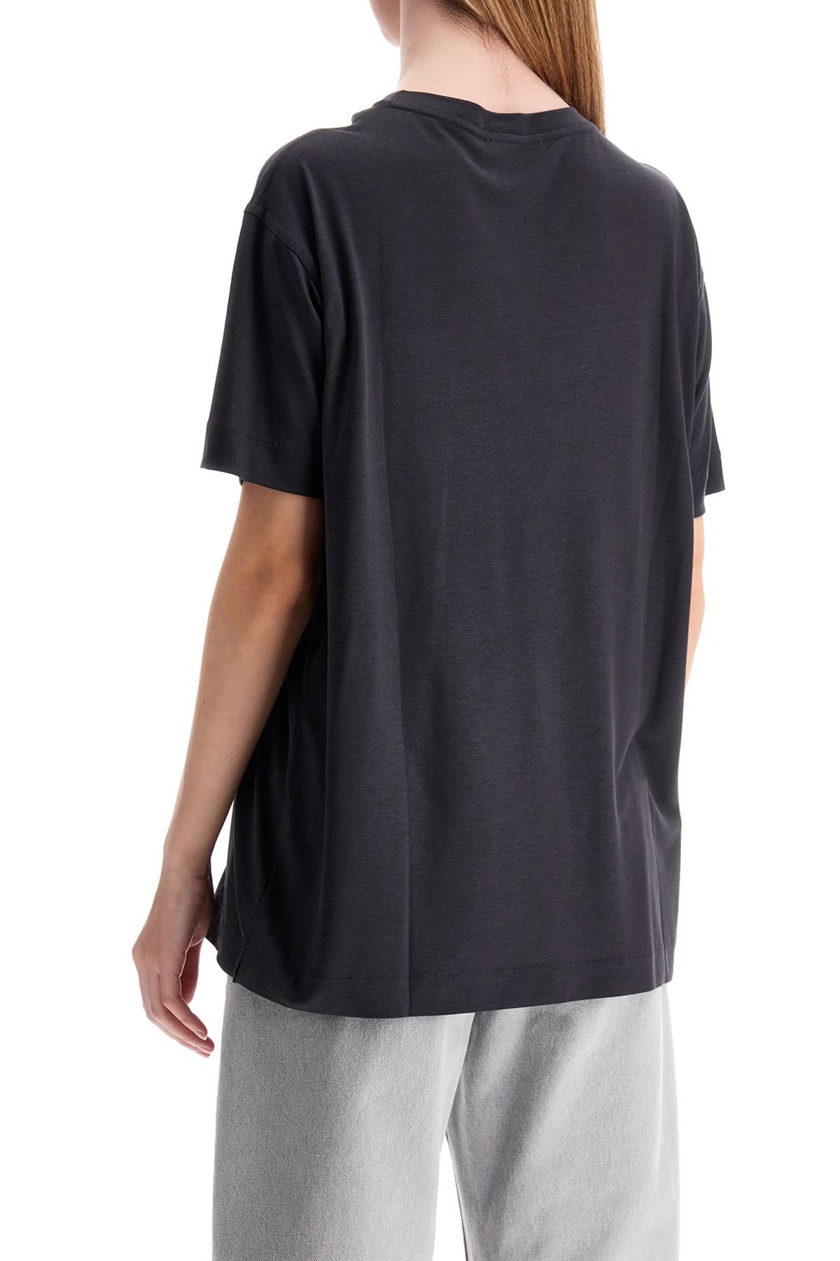 Silk Crewneck T-shirt  - Grey