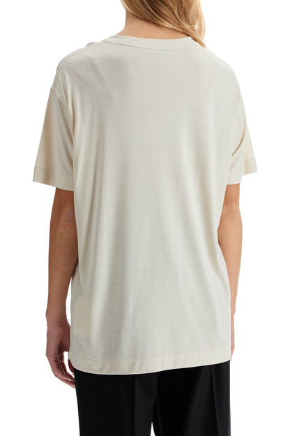 Silk Crewneck T-shirt  - Neutro