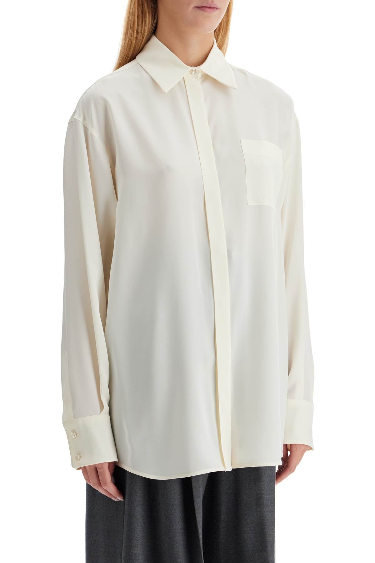 Silk Crepe De Chine 'tonale  - White