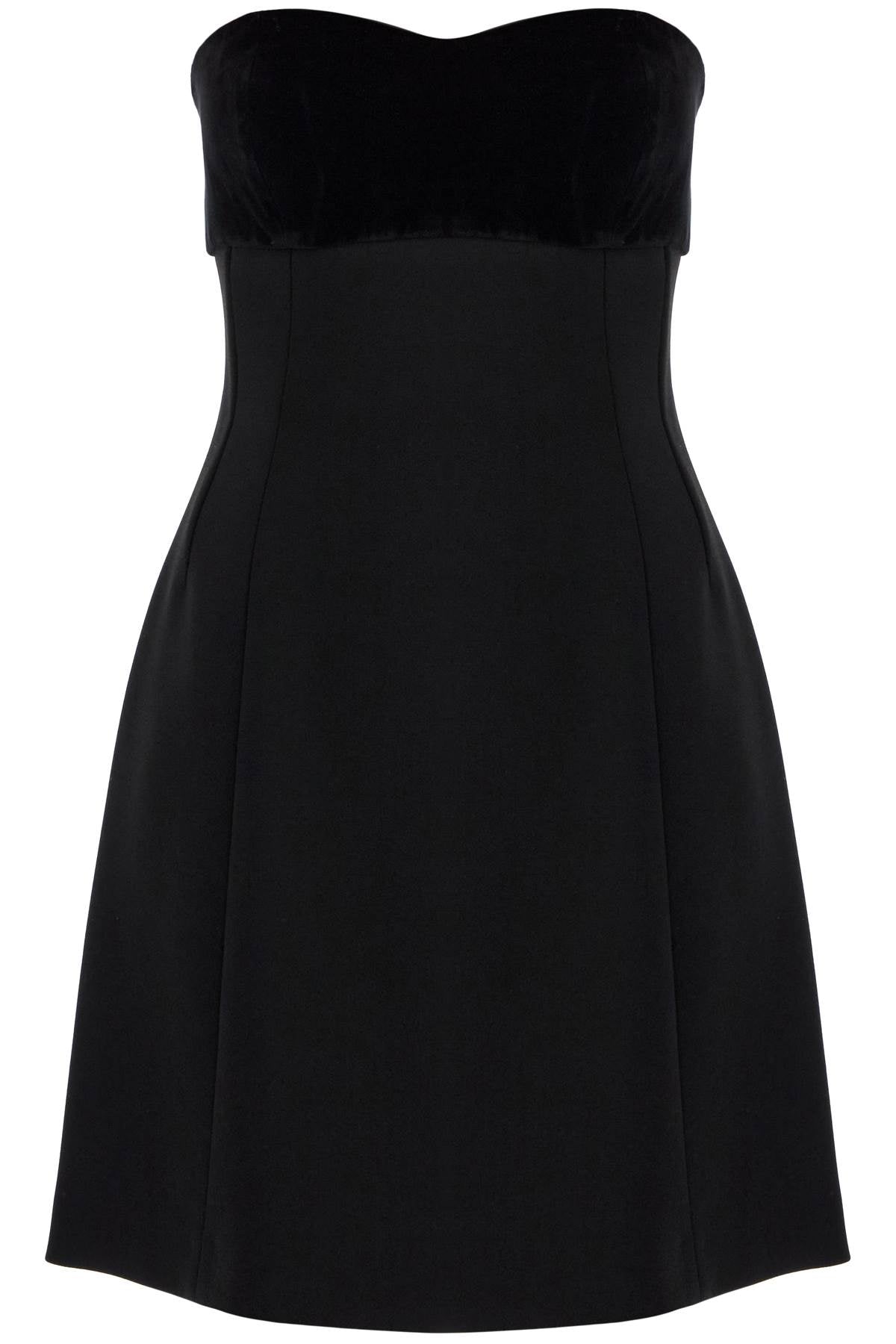 Short 'trani' Dress With Velvet Insert  - Black