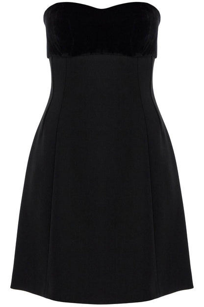 Short 'trani' Dress With Velvet Insert  - Black