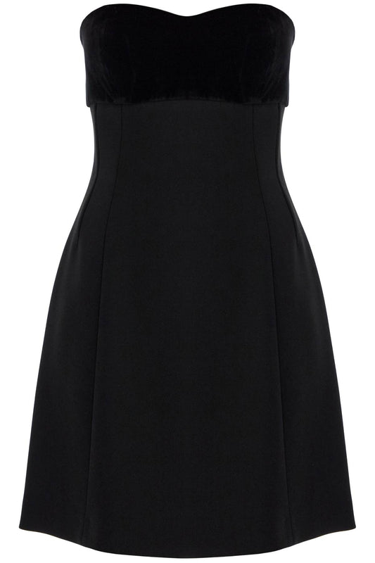 Short 'trani' Dress With Velvet Insert  - Black