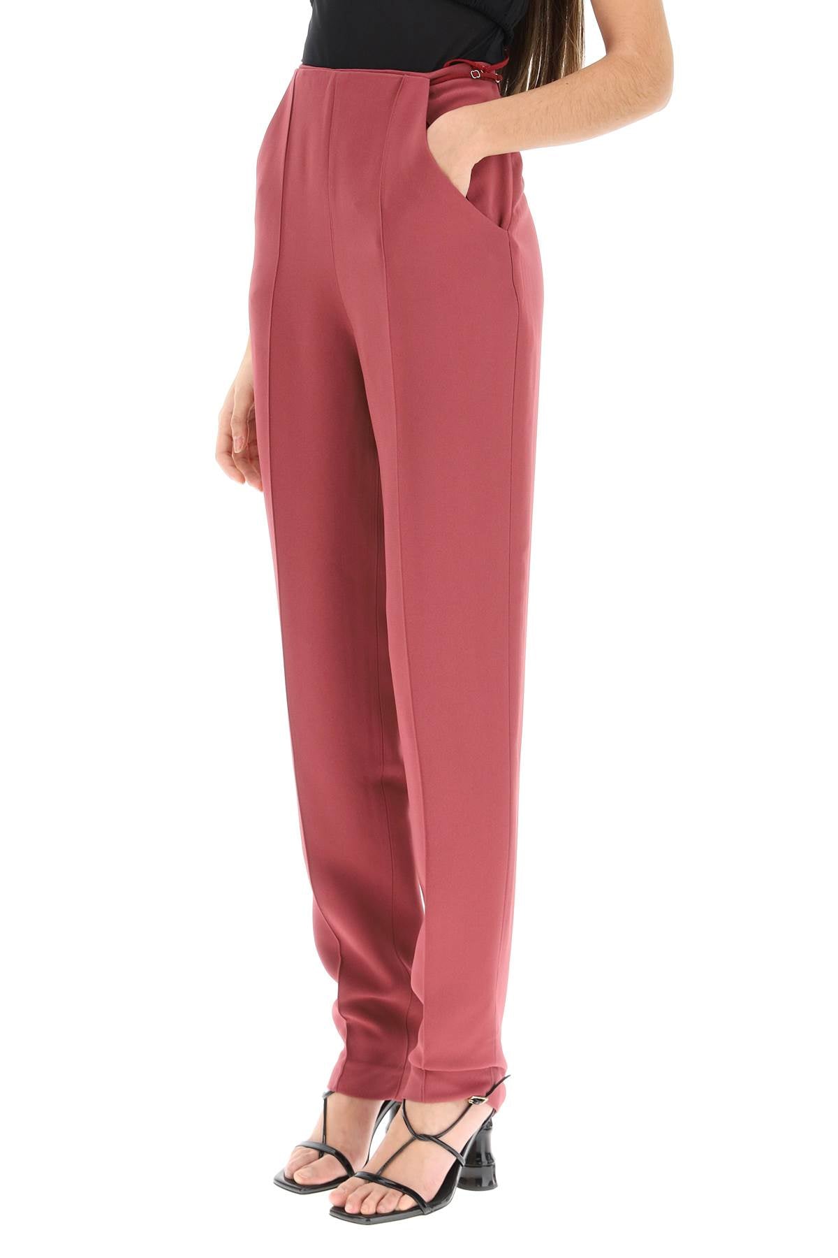 Viscose Pants With Straps  - Rosa