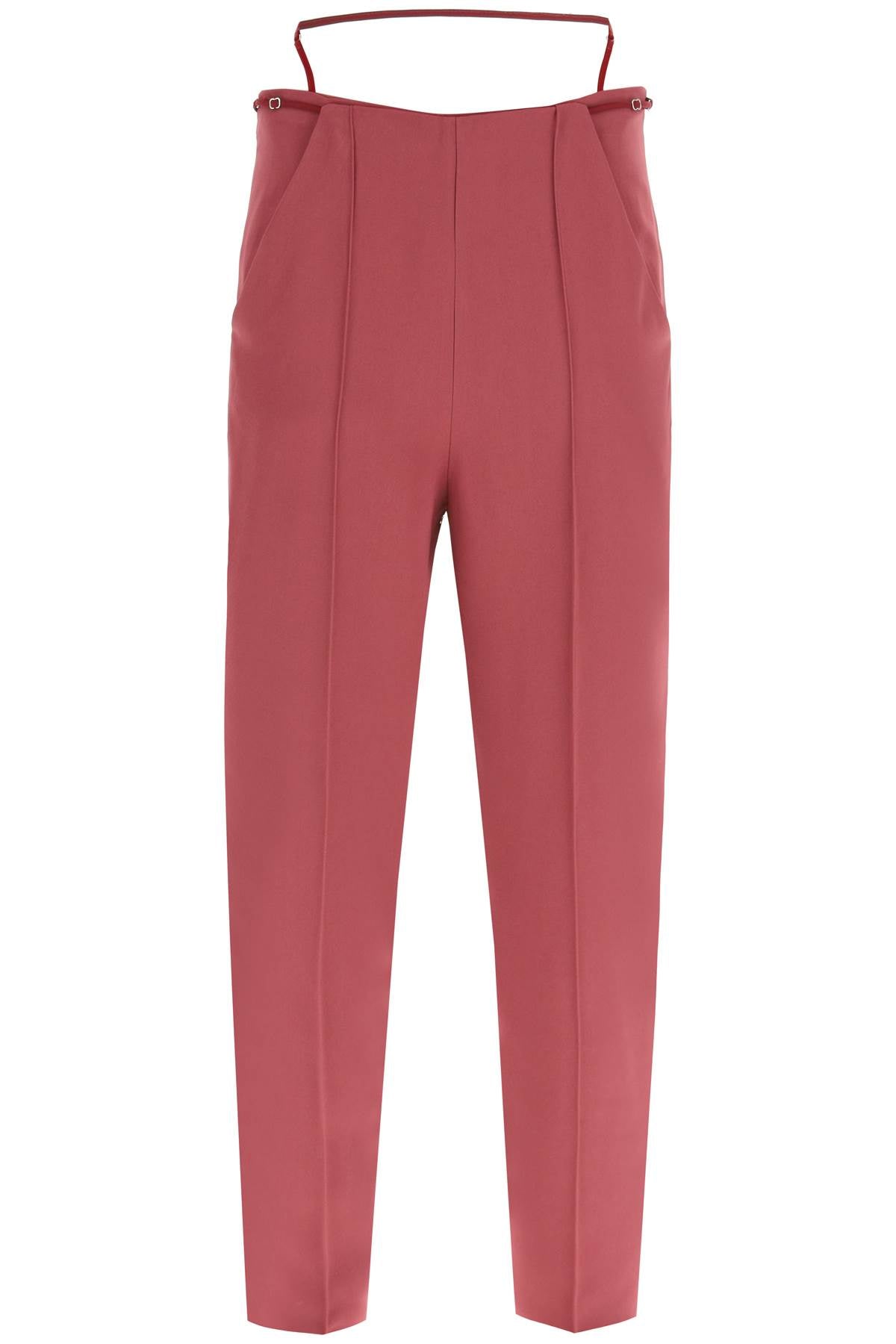 Viscose Pants With Straps  - Rosa