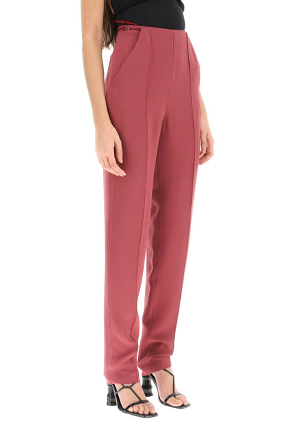 Viscose Pants With Straps  - Rosa