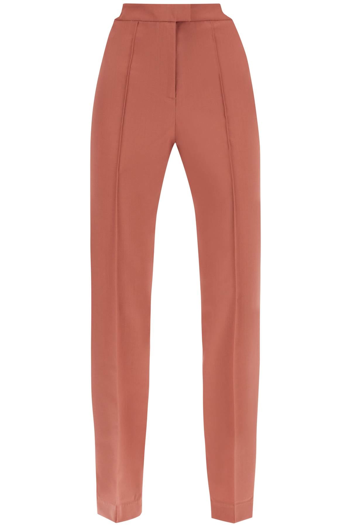 Cool Virgin Wool Pants With Heart-shaped Details  - Rosso