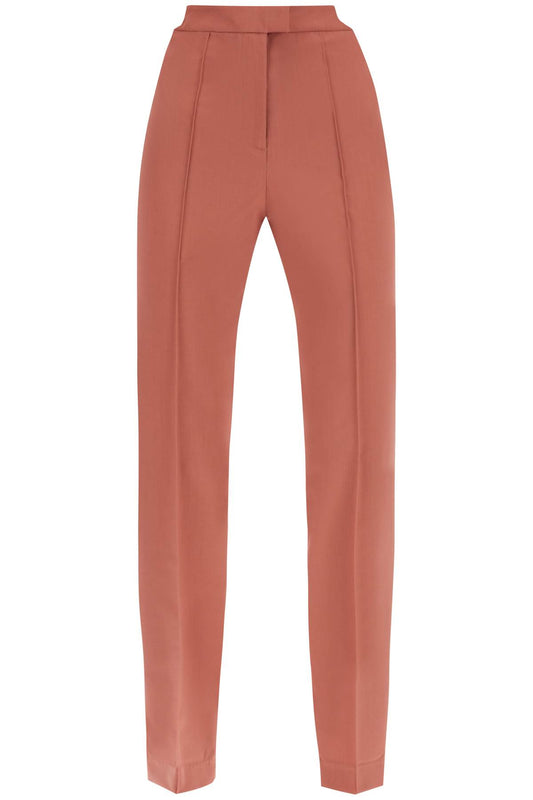 Cool Virgin Wool Pants With Heart-shaped Details  - Rosso