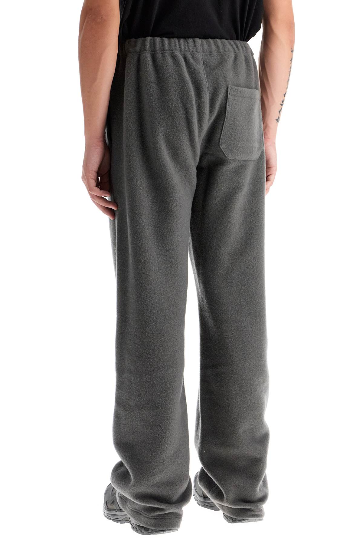 Wool Fleece Joggers For Warmth  - Grey