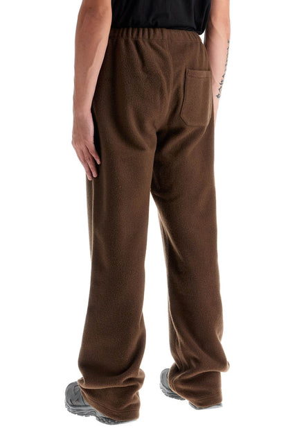 Wool Fleece Joggers For Warmth  - Brown