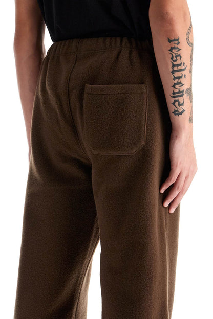 Wool Fleece Joggers For Warmth  - Brown