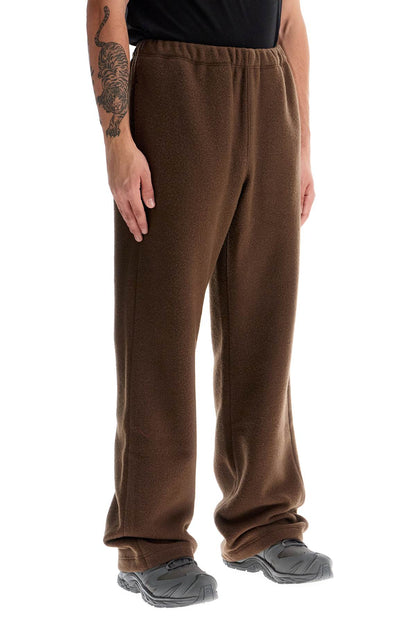 Wool Fleece Joggers For Warmth  - Brown