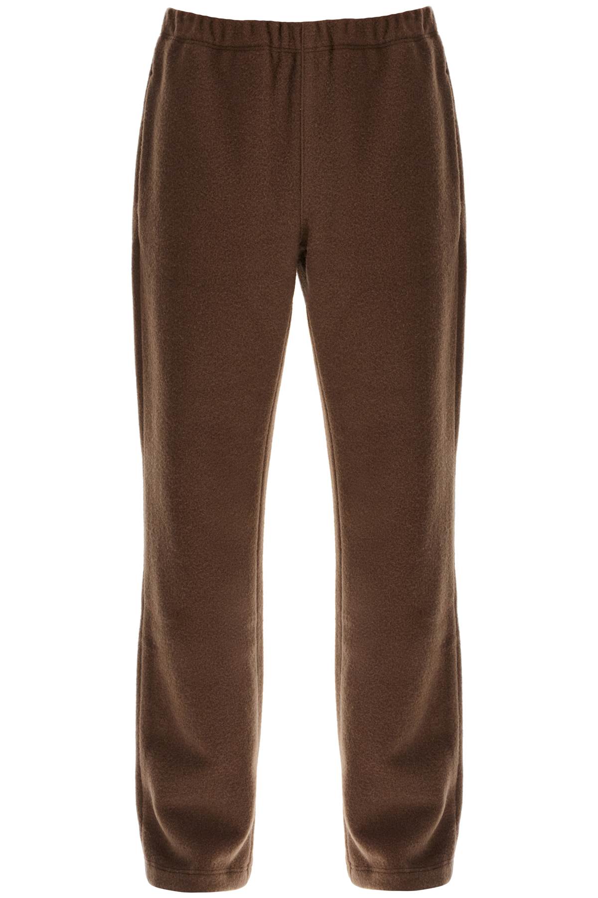 Wool Fleece Joggers For Warmth  - Brown