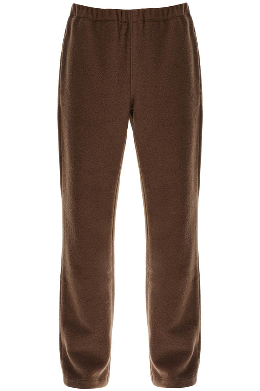 Wool Fleece Joggers For Warmth  - Brown