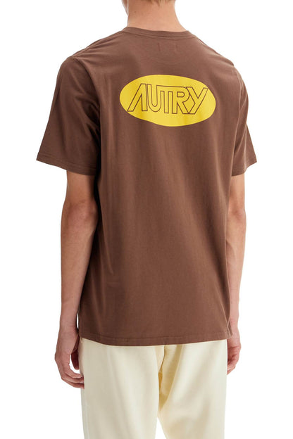 Relaxed Fit Logo Print T-shirt  - Brown