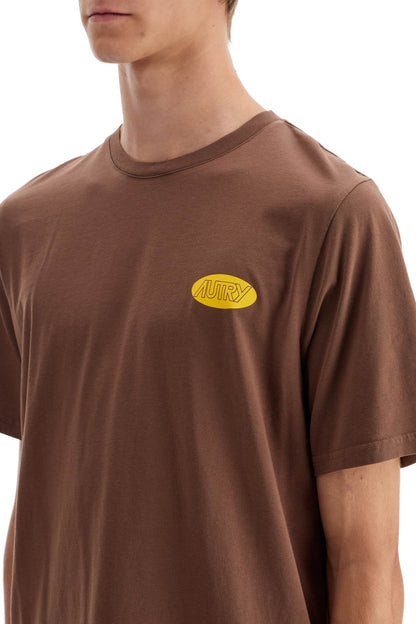 Relaxed Fit Logo Print T-shirt  - Brown