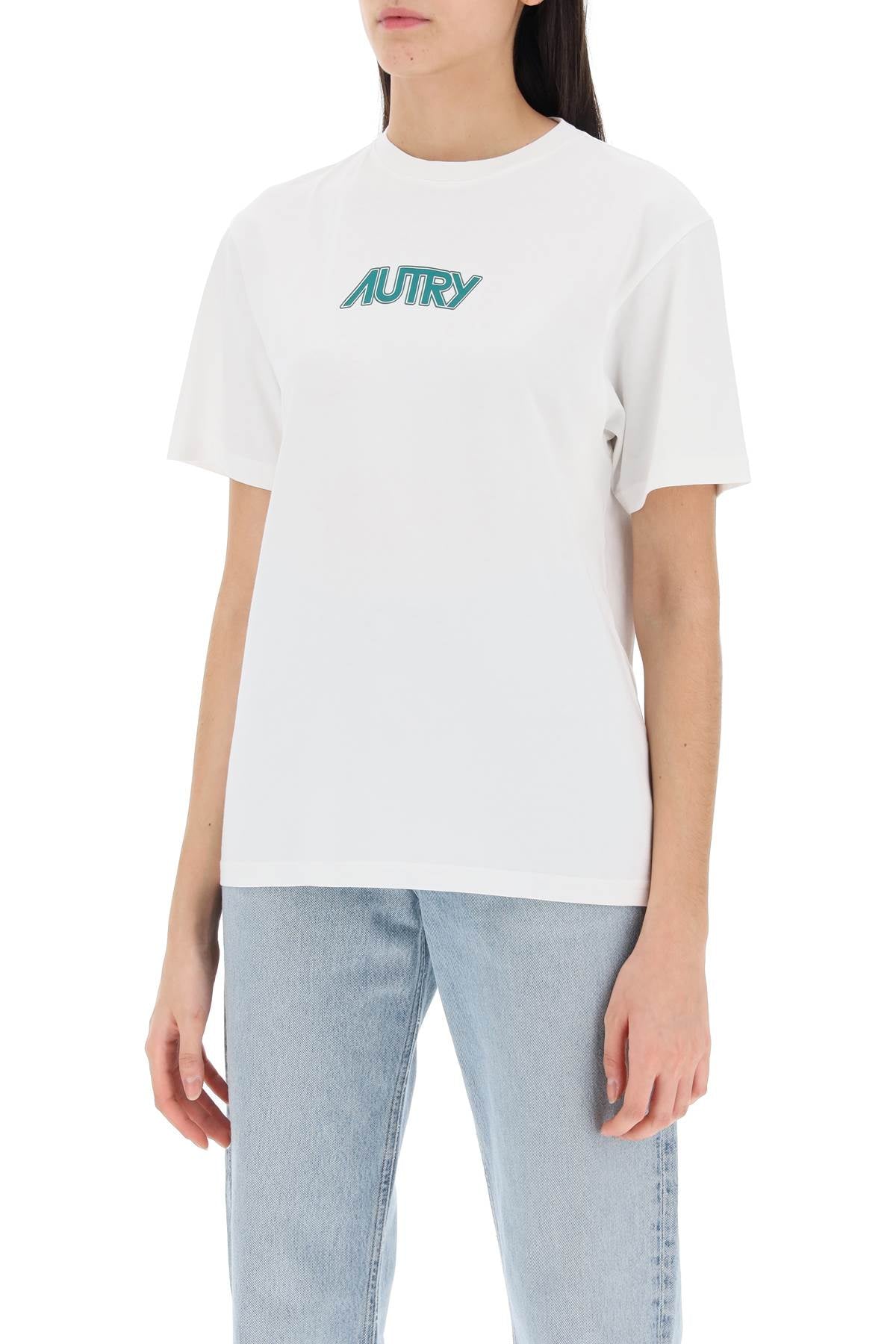 T-shirt With Printed Logo  - White