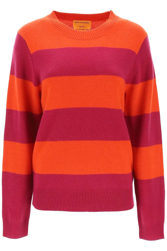 Striped Cashmere Sweater  - Red