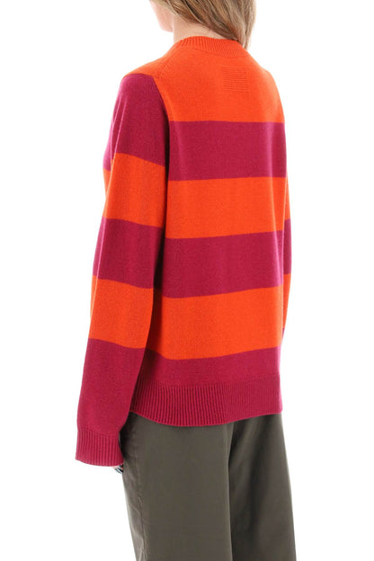 Striped Cashmere Sweater  - Red