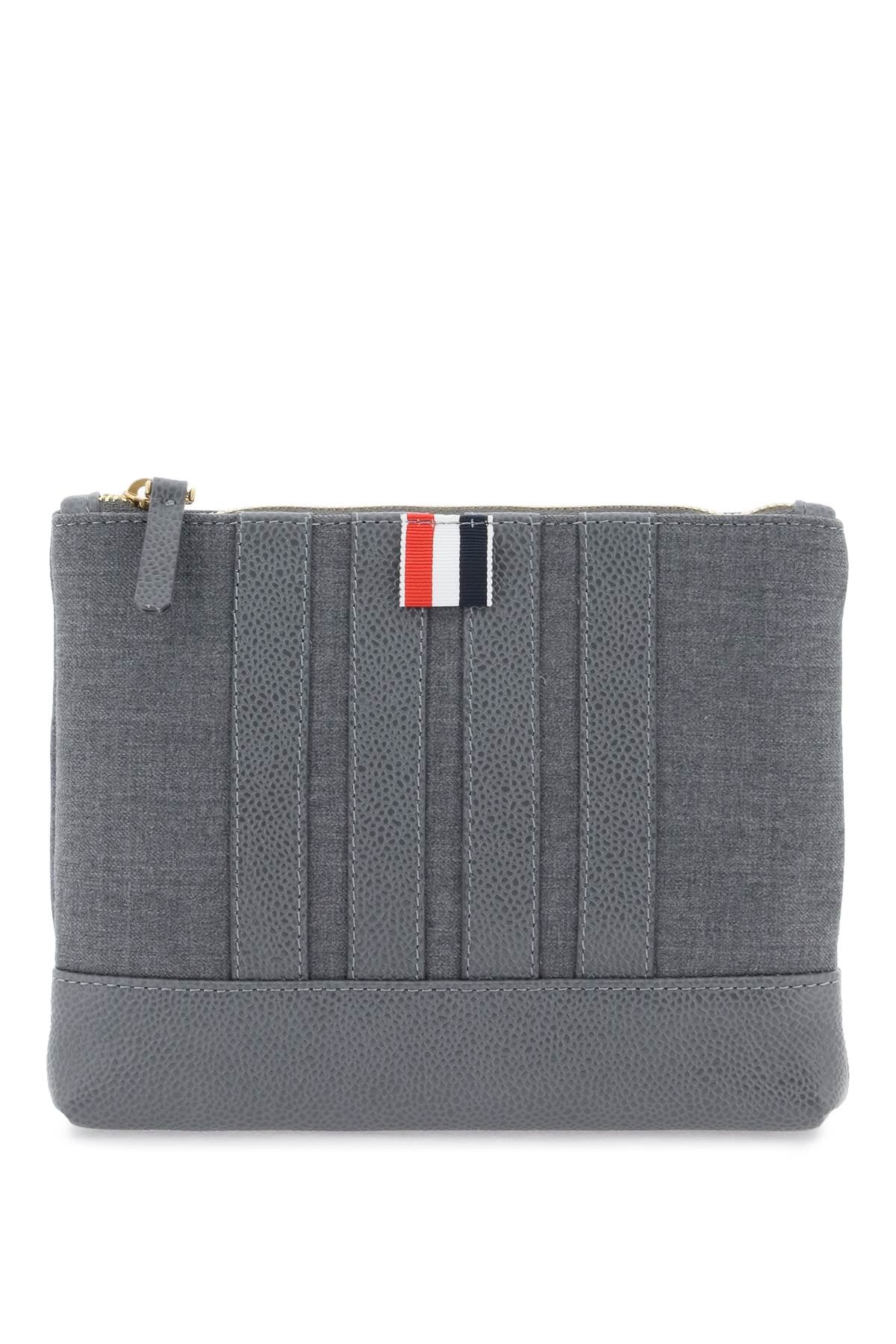 Wool 4-bar Small Pouch  - Grigio