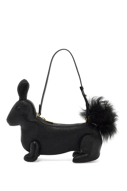 Fur Handbag With Chain  - Black