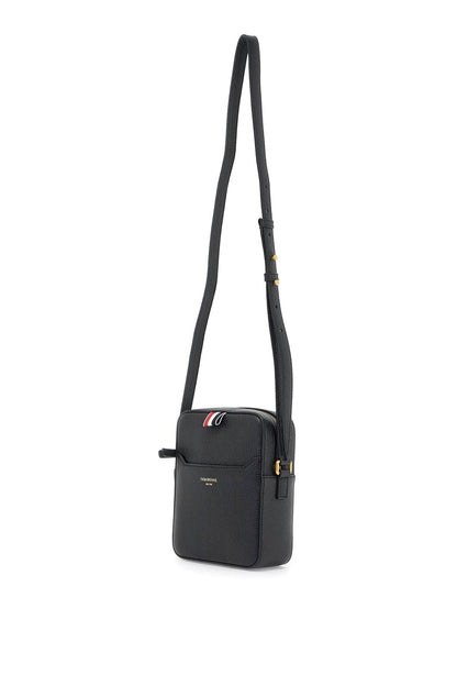 Pebble Grain Leather Vertical Camera Bag  - Black