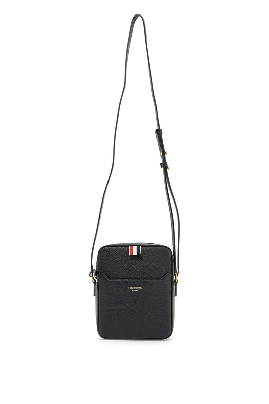 Pebble Grain Leather Vertical Camera Bag  - Black