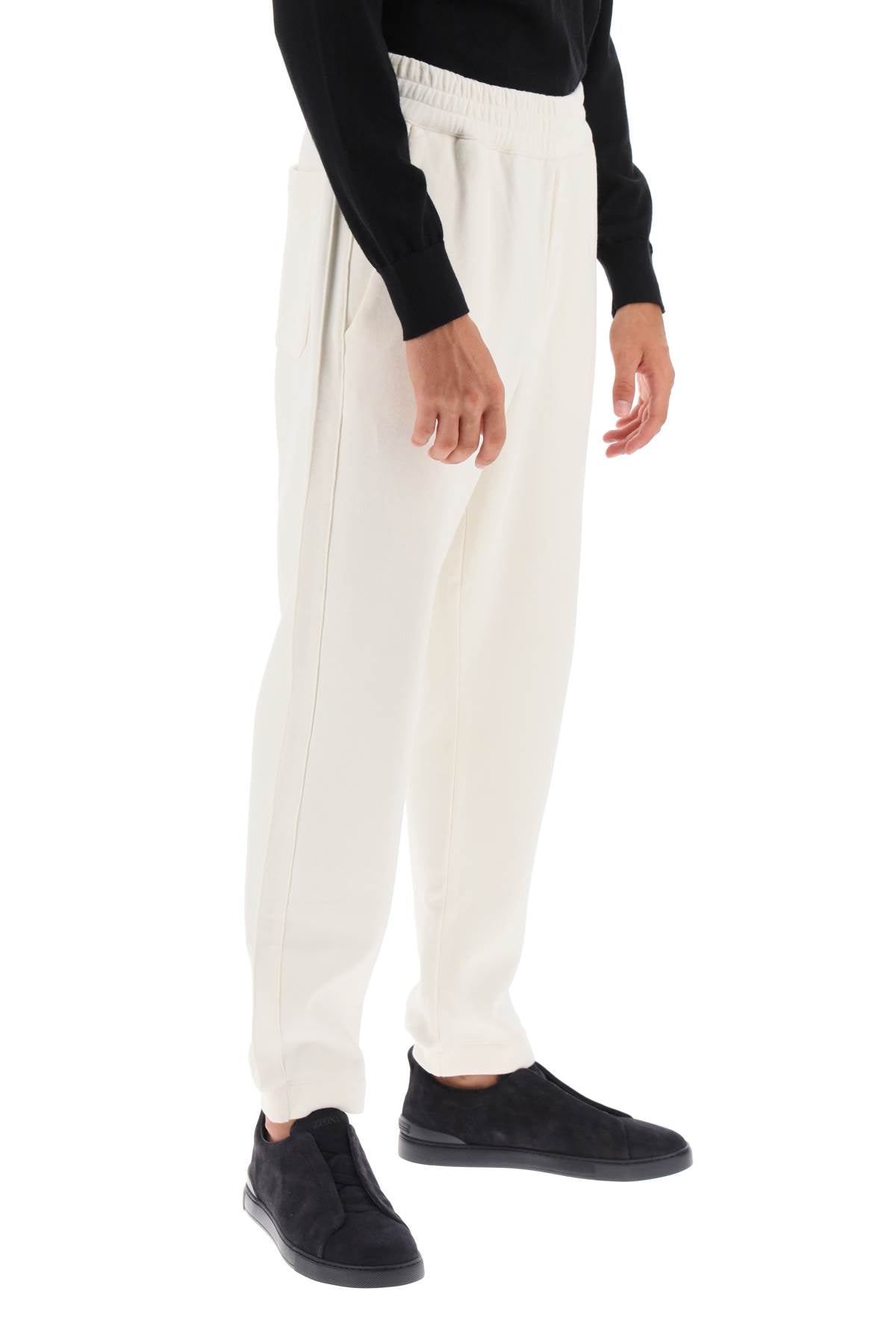 Cotton & Cashmere Sweatpants  - Bianco