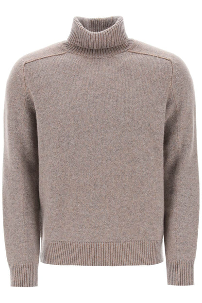 Turtleneck Sweater In Cashmere  - Beige