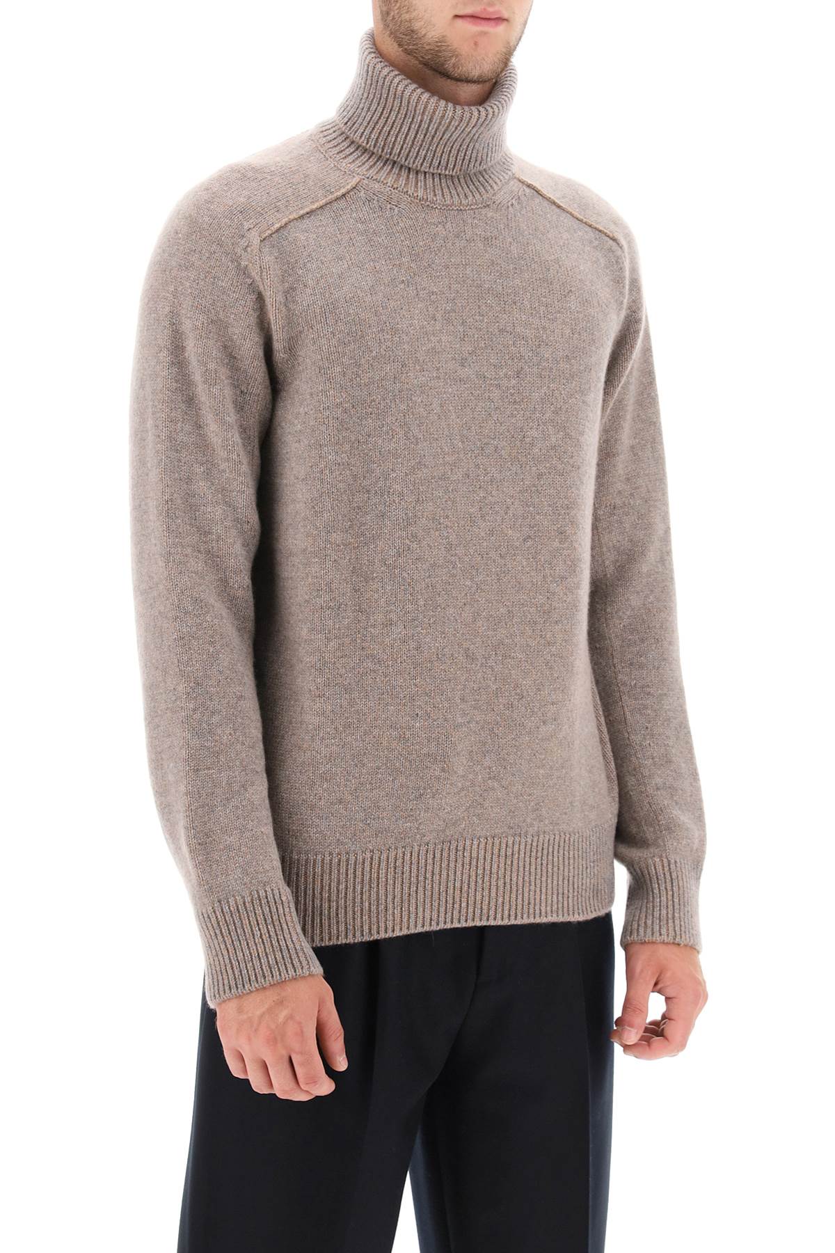 Turtleneck Sweater In Cashmere  - Beige