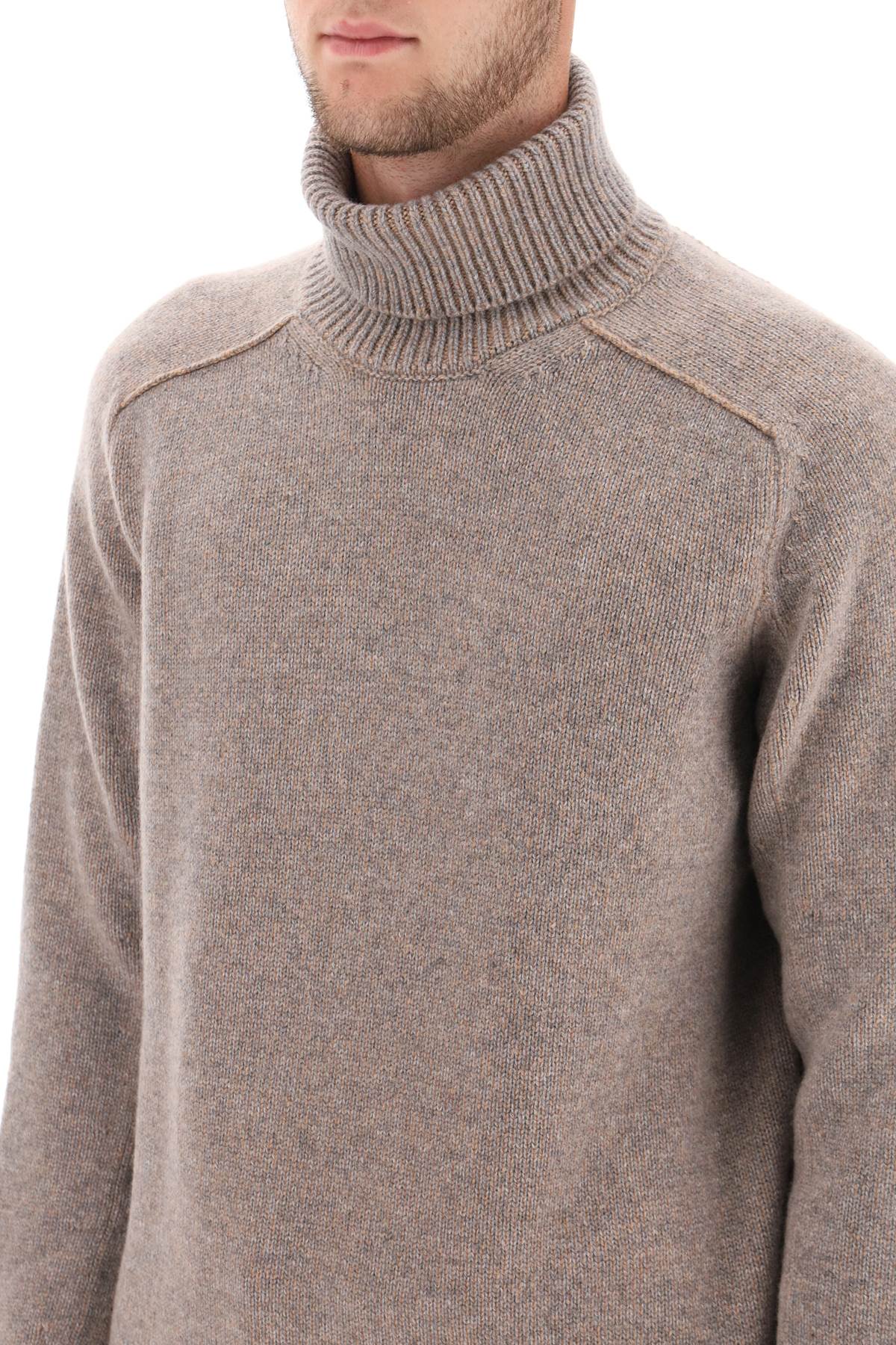 Turtleneck Sweater In Cashmere  - Beige