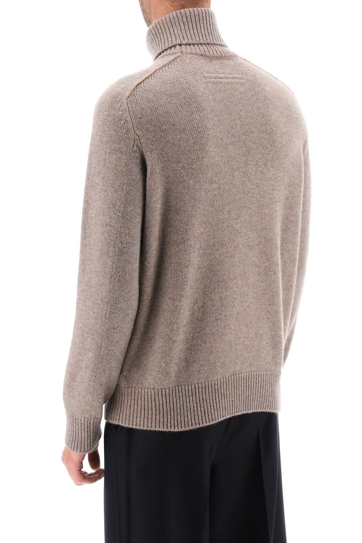 Turtleneck Sweater In Cashmere  - Beige