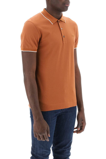 Slim Fit Polo Shirt In Stretch Cotton  - Orange