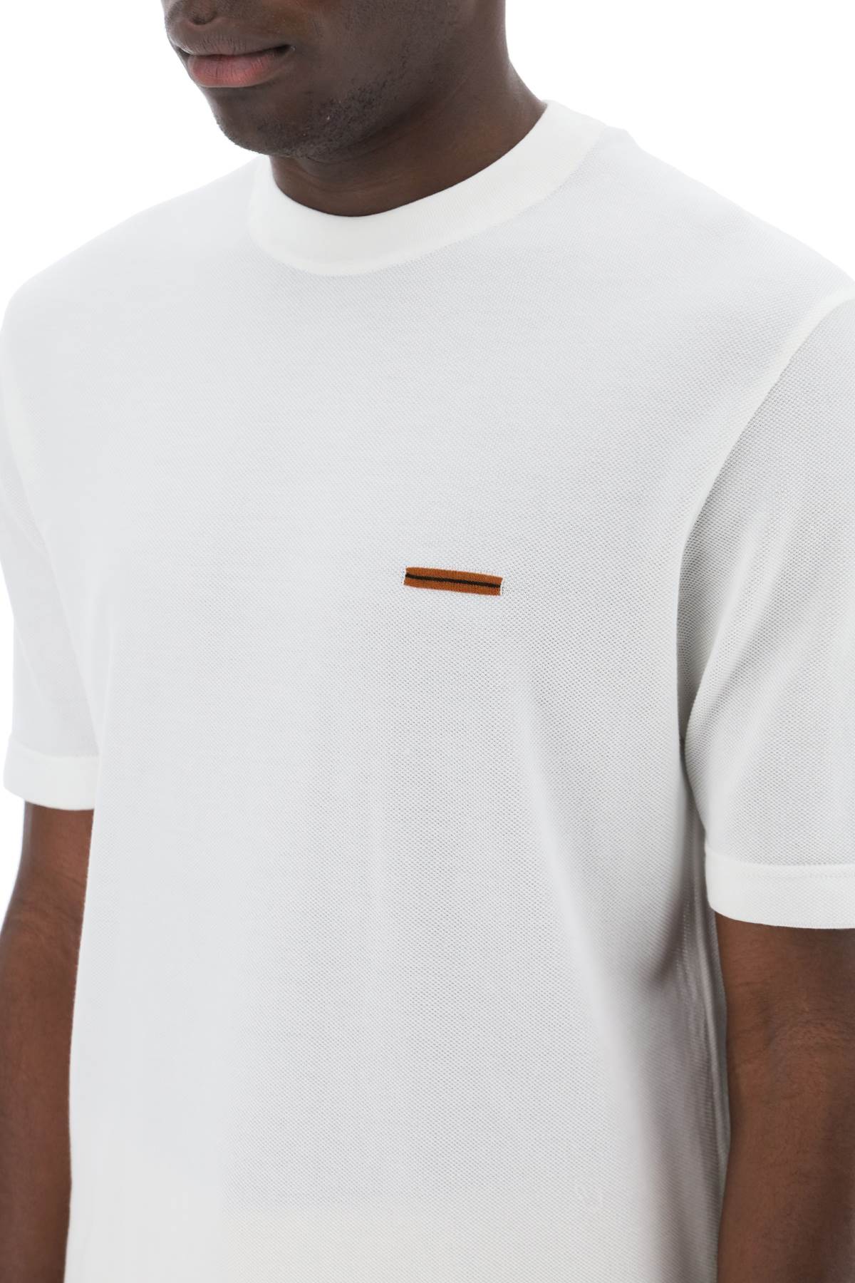 Cotton Pique T-shirt In  - White