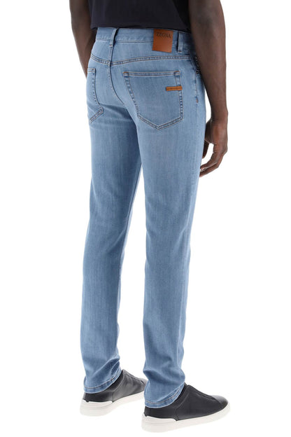 Slim Fit Jeans In Stretch Denim  - Light Blue