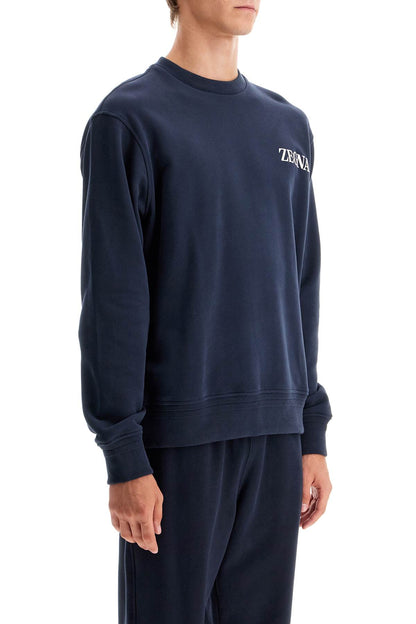 Cotton Crewneck Sweatshirt  - Blue